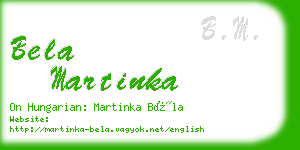 bela martinka business card